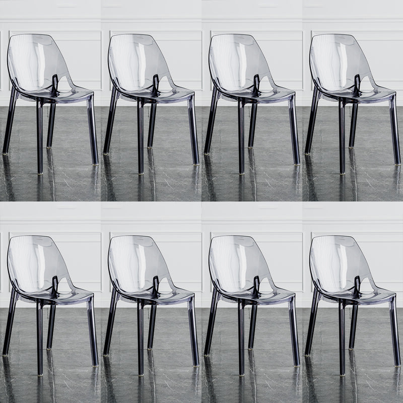 Indoor-Outdoor Plastic Side Chair Stacking Dining Accent Chair Grey 8 Piece Set Clearhalo 'Dining Chairs' 'Dining Tables & Seating' 'dining_chair' 'furn' 'furn_dining_chair' 'Furniture' 'Kitchen & Dining Furniture' 6635123