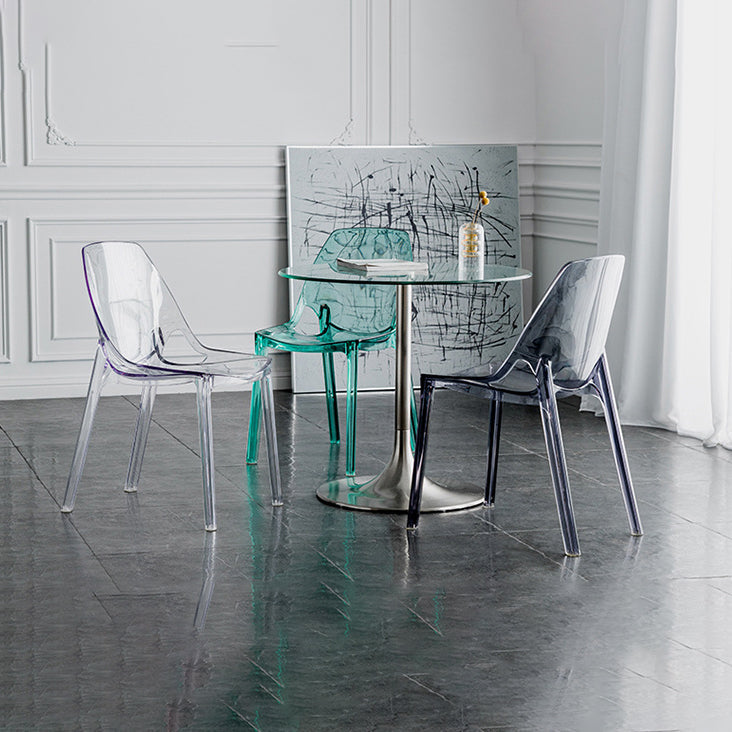 Indoor-Outdoor Plastic Side Chair Stacking Dining Accent Chair Clearhalo 'Dining Chairs' 'Dining Tables & Seating' 'dining_chair' 'furn' 'furn_dining_chair' 'Furniture' 'Kitchen & Dining Furniture' 6635124