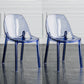 Indoor-Outdoor Plastic Side Chair Stacking Dining Accent Chair Blue 2 Piece Set Clearhalo 'Dining Chairs' 'Dining Tables & Seating' 'dining_chair' 'furn' 'furn_dining_chair' 'Furniture' 'Kitchen & Dining Furniture' 6635129