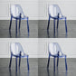 Indoor-Outdoor Plastic Side Chair Stacking Dining Accent Chair Blue 4 Piece Set Clearhalo 'Dining Chairs' 'Dining Tables & Seating' 'dining_chair' 'furn' 'furn_dining_chair' 'Furniture' 'Kitchen & Dining Furniture' 6635130