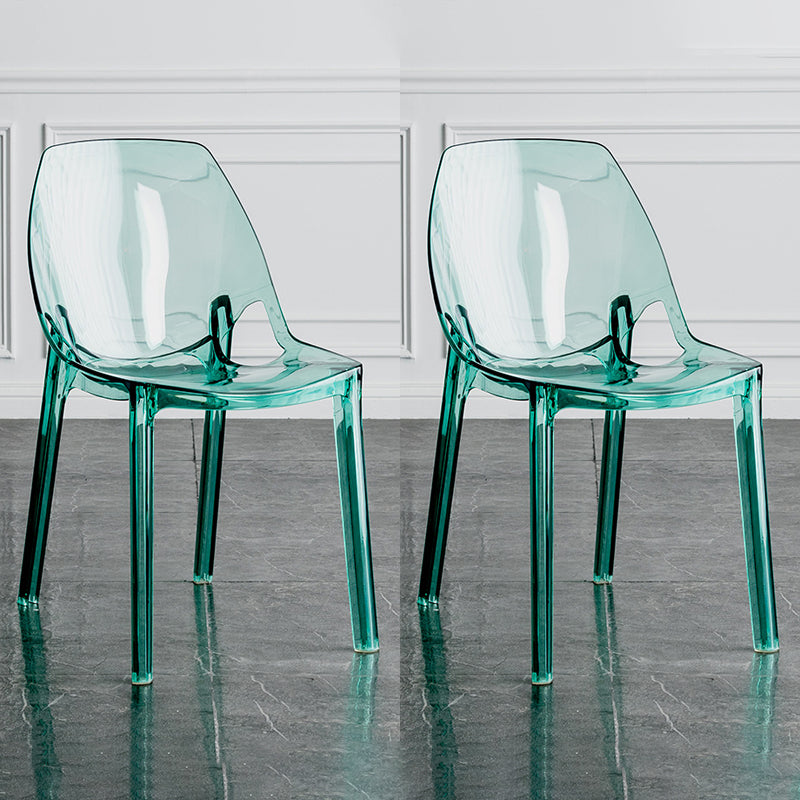 Indoor-Outdoor Plastic Side Chair Stacking Dining Accent Chair Green 2 Piece Set Clearhalo 'Dining Chairs' 'Dining Tables & Seating' 'dining_chair' 'furn' 'furn_dining_chair' 'Furniture' 'Kitchen & Dining Furniture' 6635133