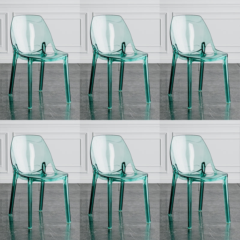 Indoor-Outdoor Plastic Side Chair Stacking Dining Accent Chair Green 6 Piece Set Clearhalo 'Dining Chairs' 'Dining Tables & Seating' 'dining_chair' 'furn' 'furn_dining_chair' 'Furniture' 'Kitchen & Dining Furniture' 6635135
