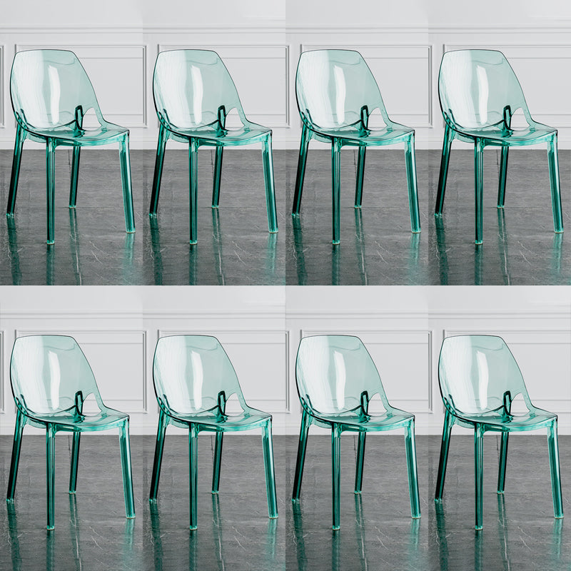 Indoor-Outdoor Plastic Side Chair Stacking Dining Accent Chair Green 8 Piece Set Clearhalo 'Dining Chairs' 'Dining Tables & Seating' 'dining_chair' 'furn' 'furn_dining_chair' 'Furniture' 'Kitchen & Dining Furniture' 6635136