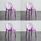 Indoor-Outdoor Plastic Side Chair Stacking Dining Accent Chair Purple 4 Piece Set Clearhalo 'Dining Chairs' 'Dining Tables & Seating' 'dining_chair' 'furn' 'furn_dining_chair' 'Furniture' 'Kitchen & Dining Furniture' 6635138