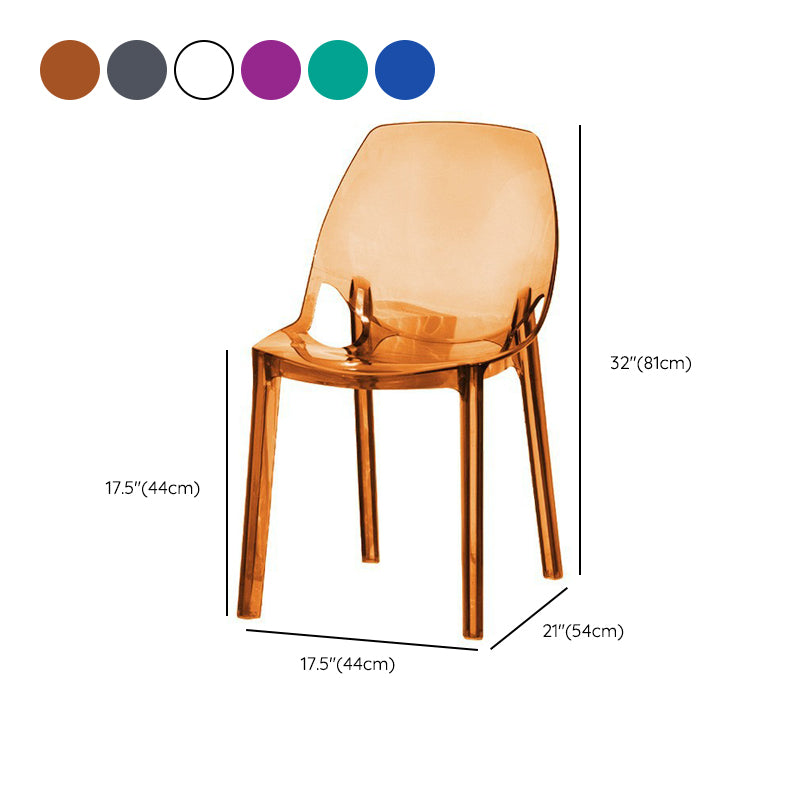 Indoor-Outdoor Plastic Side Chair Stacking Dining Accent Chair Clearhalo 'Dining Chairs' 'Dining Tables & Seating' 'dining_chair' 'furn' 'furn_dining_chair' 'Furniture' 'Kitchen & Dining Furniture' 6635141