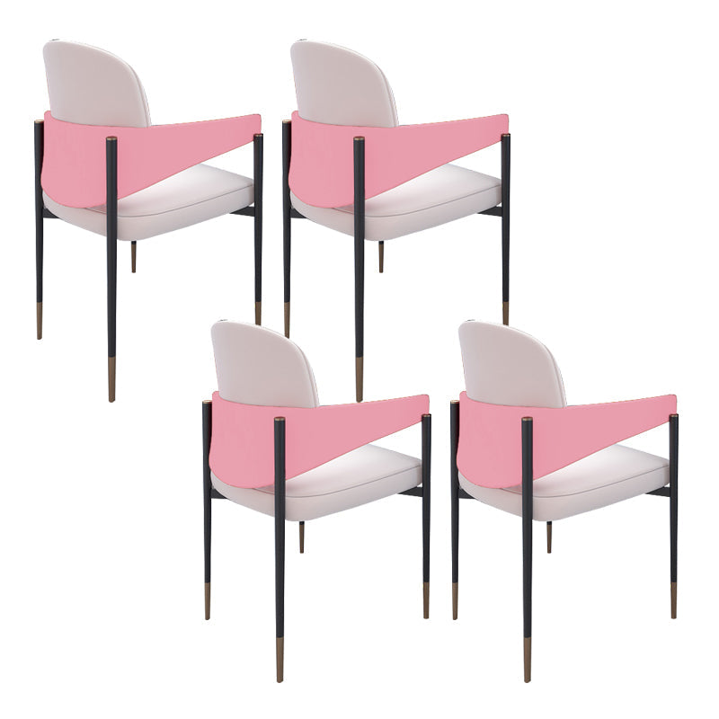 Silla de comedor de metal silla de acento de comedor sin brazo sin brazo