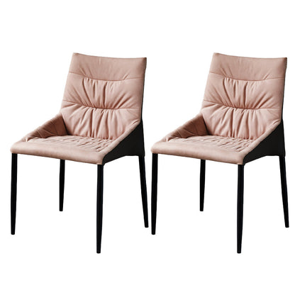 Home Dining Room Arm Chair Black Legs Upholstered Dining Chair Pink 2 Piece Set Clearhalo 'Dining Chairs' 'Dining Tables & Seating' 'dining_chair' 'furn' 'furn_dining_chair' 'Furniture' 'Kitchen & Dining Furniture' 6635175