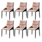 Home Dining Room Arm Chair Black Legs Upholstered Dining Chair Pink 6 Piece Set Clearhalo 'Dining Chairs' 'Dining Tables & Seating' 'dining_chair' 'furn' 'furn_dining_chair' 'Furniture' 'Kitchen & Dining Furniture' 6635180