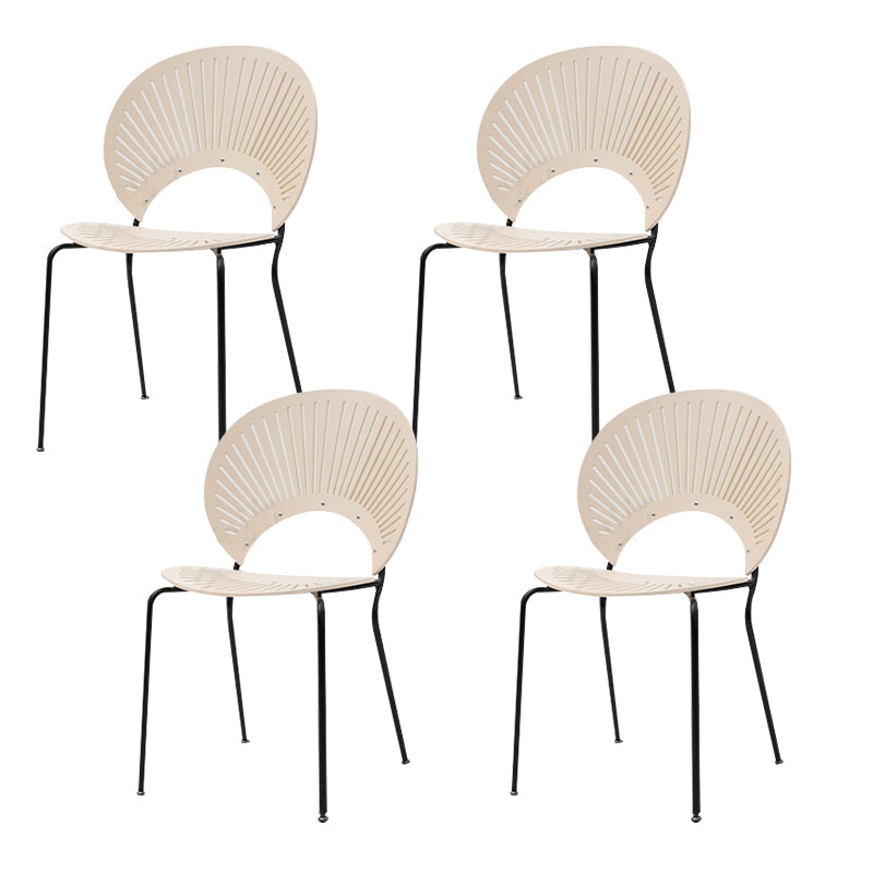 Open Back Dining Side Chair Armless Contemporary Kitchen Dining Chairs