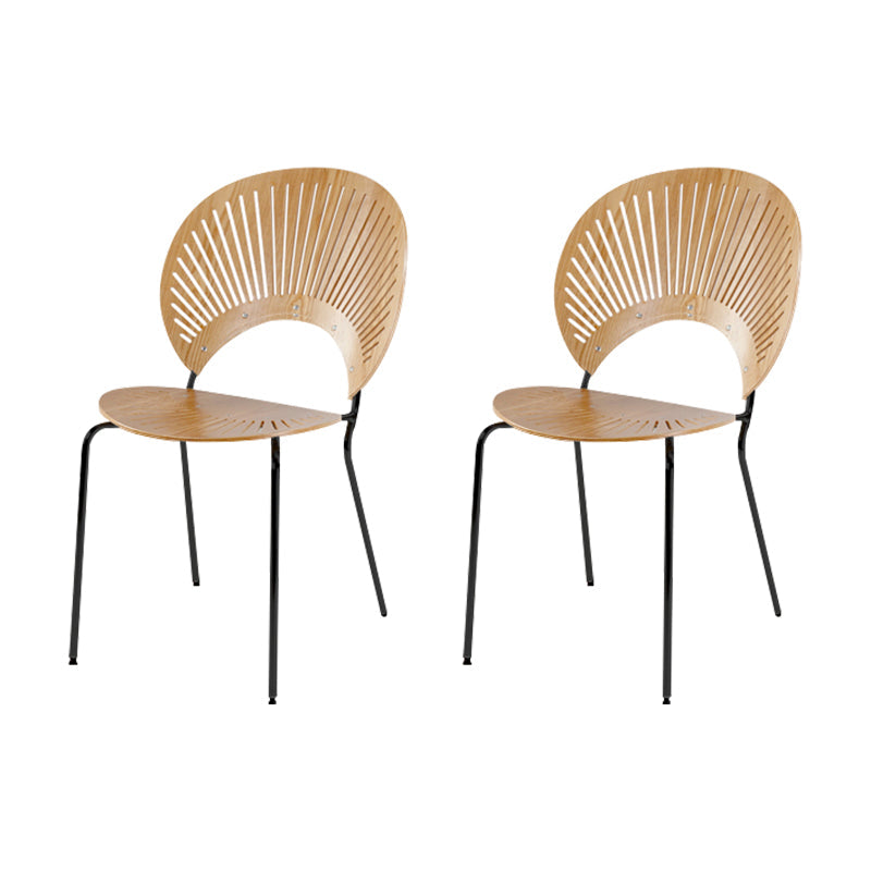 Open Back Dining Side Chair Armless Contemporary Kitchen Dining Chairs