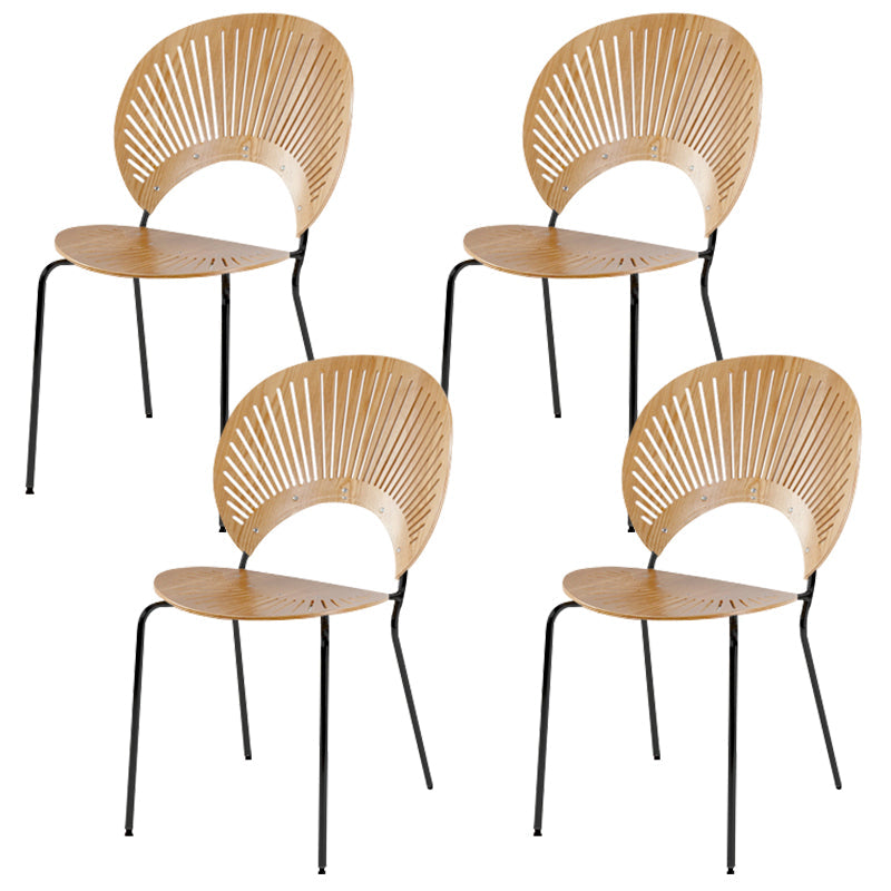 Open Back Dining Side Chair Armless Contemporary Kitchen Dining Chairs