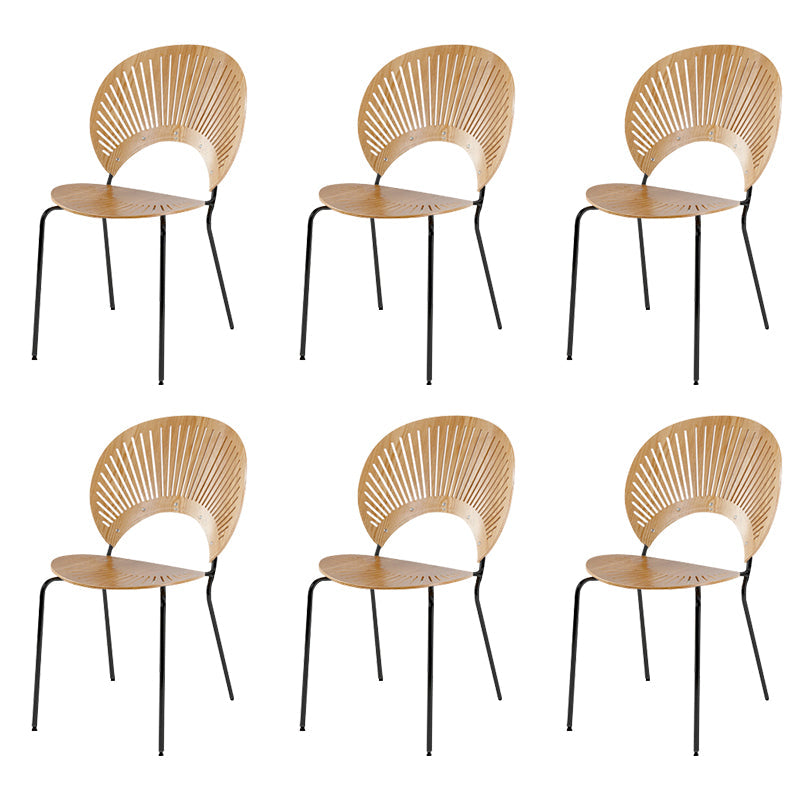 Open Back Dining Side Chair Armless Contemporary Kitchen Dining Chairs