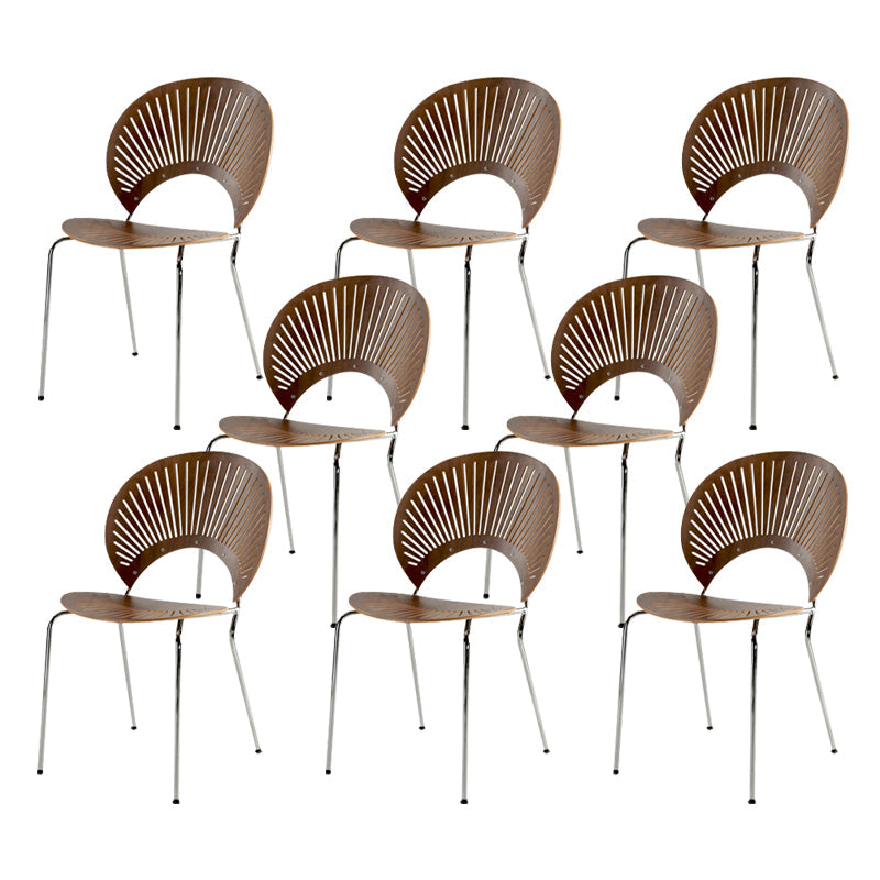 Open Back Dining Side Chair Armless Contemporary Kitchen Dining Chairs