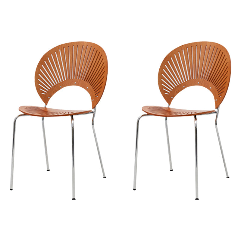 Open Back Dining Side Chair Armless Contemporary Kitchen Dining Chairs