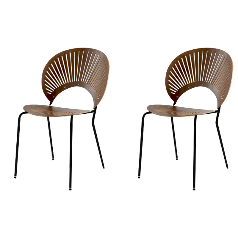 Open Back Dining Side Chair Armless Contemporary Kitchen Dining Chairs