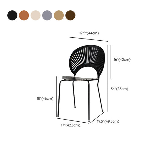 Sedia da pranzo aperta sul retro sedie da pranzo in cucina contemporanea senza braccio