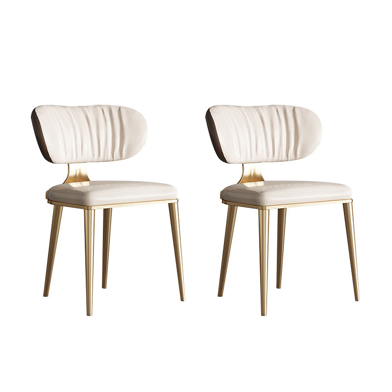 Glam Open Back Dining Chair Gold Legs Dining Room Side Chair 2 Piece Set Clearhalo 'Dining Chairs' 'Dining Tables & Seating' 'dining_chair' 'furn' 'furn_dining_chair' 'Furniture' 'Kitchen & Dining Furniture' 6635294