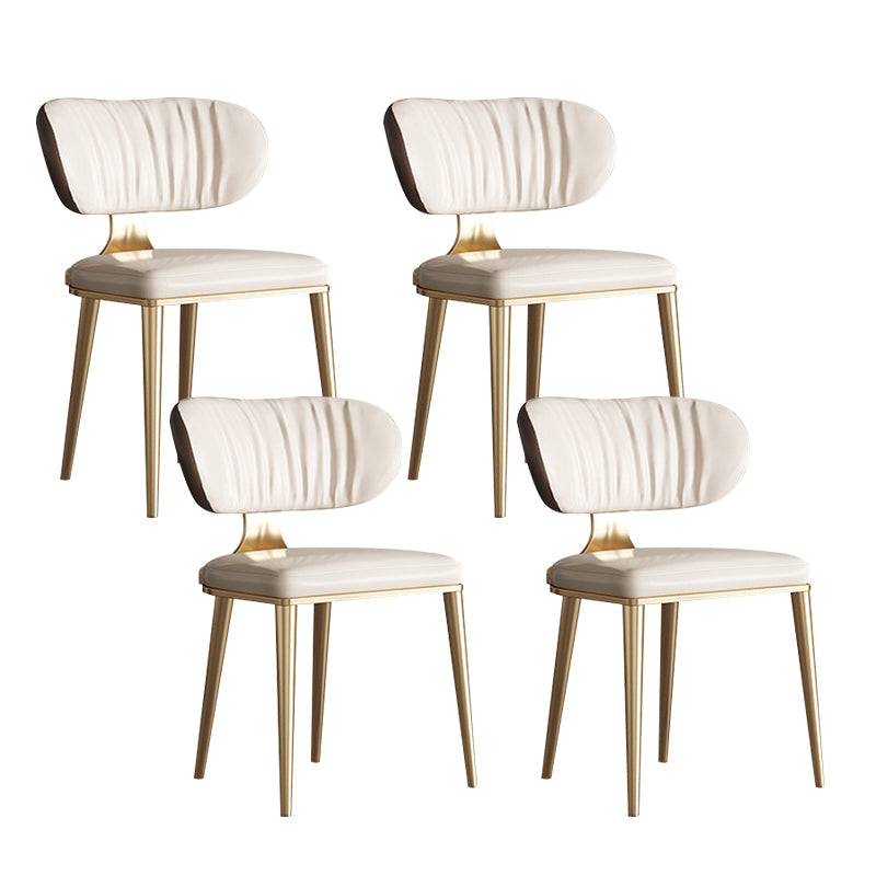 Glam Open Back Dining Chair Gold Legs Dining Room Side Chair 4 Piece Set Clearhalo 'Dining Chairs' 'Dining Tables & Seating' 'dining_chair' 'furn' 'furn_dining_chair' 'Furniture' 'Kitchen & Dining Furniture' 6635295