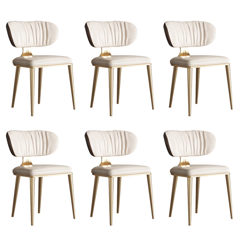 Glam Open Back Dining Chair Gold Legs Dining Room Side Chair 6 Piece Set Clearhalo 'Dining Chairs' 'Dining Tables & Seating' 'dining_chair' 'furn' 'furn_dining_chair' 'Furniture' 'Kitchen & Dining Furniture' 6635297
