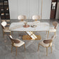 Glam Open Back Dining Chair Gold Legs Dining Room Side Chair Clearhalo 'Dining Chairs' 'Dining Tables & Seating' 'dining_chair' 'furn' 'furn_dining_chair' 'Furniture' 'Kitchen & Dining Furniture' 6635298