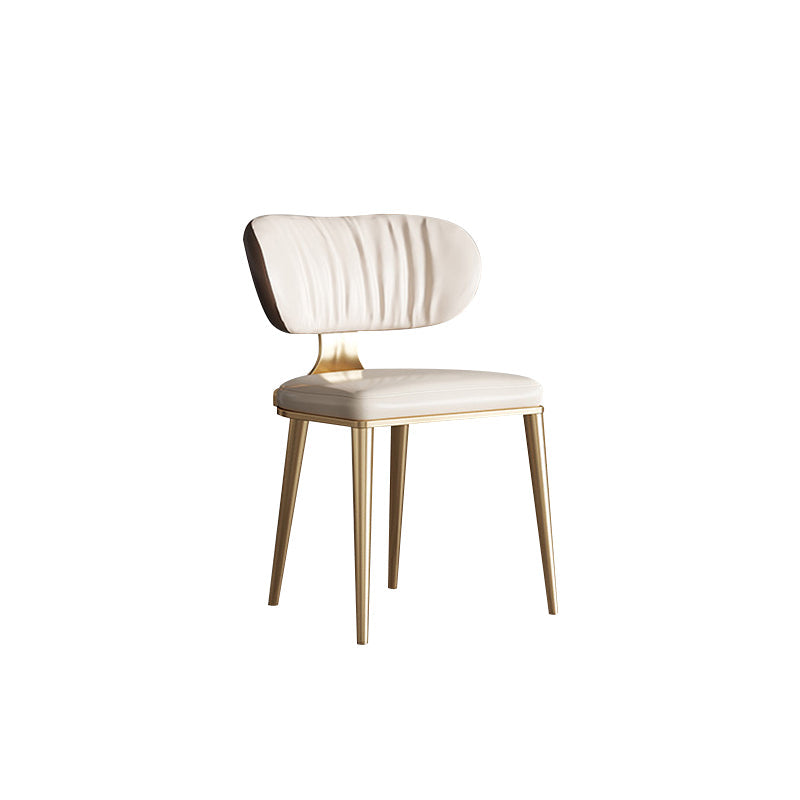 Glam Open Back Dining Chair Gold Legs Dining Room Side Chair 1 Piece Clearhalo 'Dining Chairs' 'Dining Tables & Seating' 'dining_chair' 'furn' 'furn_dining_chair' 'Furniture' 'Kitchen & Dining Furniture' 6635301