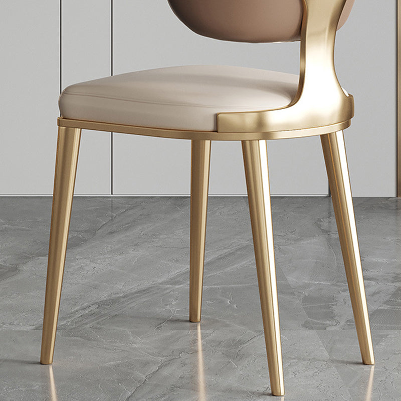 Glam Open Back Dining Chair Gold Legs Dining Room Side Chair Clearhalo 'Dining Chairs' 'Dining Tables & Seating' 'dining_chair' 'furn' 'furn_dining_chair' 'Furniture' 'Kitchen & Dining Furniture' 6635303