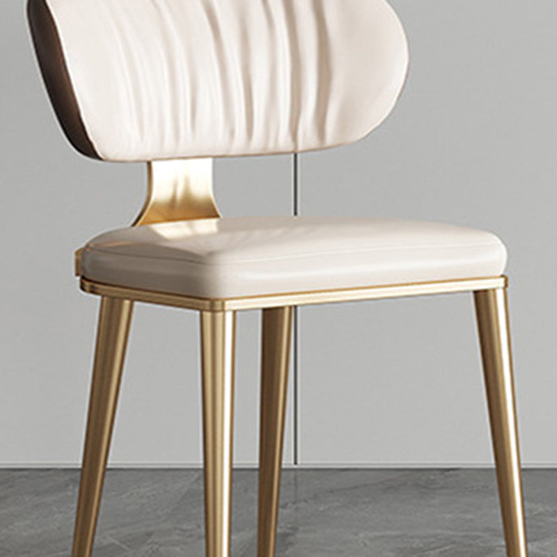 Glam Open Back Dining Chair Gold Legs Dining Room Side Chair Clearhalo 'Dining Chairs' 'Dining Tables & Seating' 'dining_chair' 'furn' 'furn_dining_chair' 'Furniture' 'Kitchen & Dining Furniture' 6635304