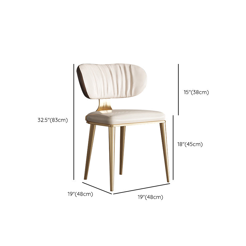 Glam Open Back Dining Chair Gold Legs Dining Room Side Chair Clearhalo 'Dining Chairs' 'Dining Tables & Seating' 'dining_chair' 'furn' 'furn_dining_chair' 'Furniture' 'Kitchen & Dining Furniture' 6635305