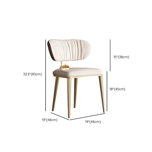Glam Open Back Dining Chair Gold Legs Dining Room Side Chair Clearhalo 'Dining Chairs' 'Dining Tables & Seating' 'dining_chair' 'furn' 'furn_dining_chair' 'Furniture' 'Kitchen & Dining Furniture' 6635305