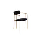 Glam Dining Arm Chair Velvet Dining Room Gold Legs Side Chair