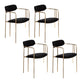 Glam Dining Arm Chair Velvet Dining Room Gold Legs Side Chair
