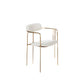 Glam Dining Arm Chair Velvet Dining Room Gold Legs Side Chair