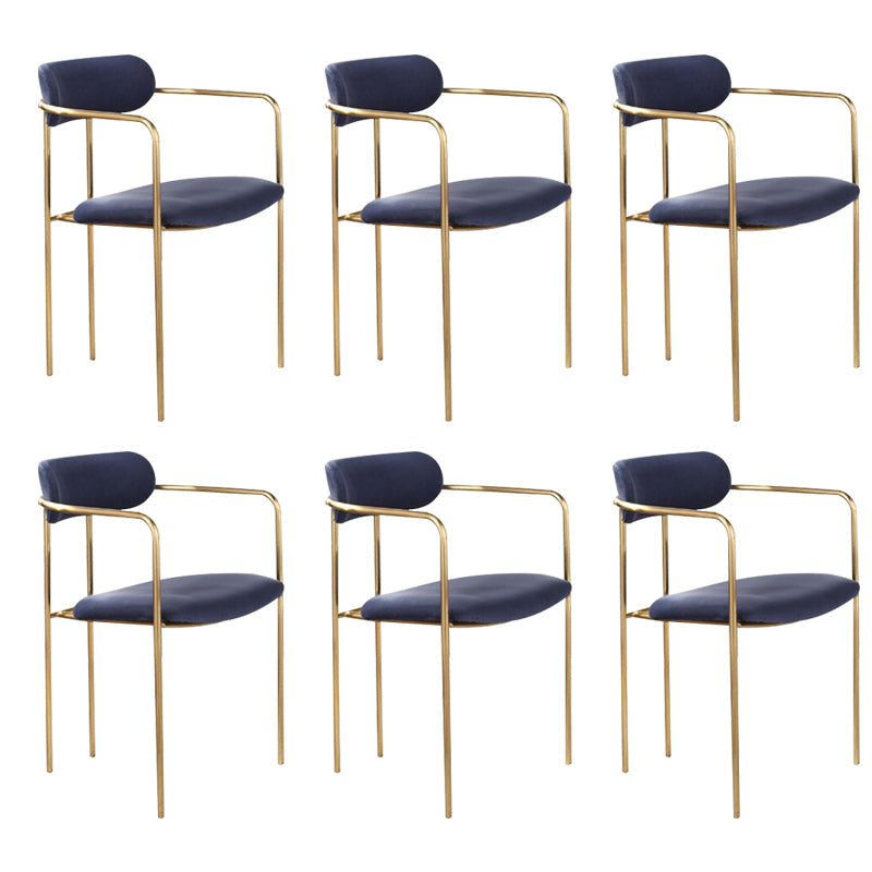 Glam Dining Arm Chair Velvet Dining Room Gold Legs Side Chair