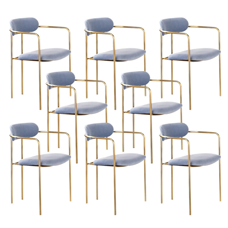 Glam Dining Arm Chair Velvet Dining Room Gold Legs Side Chair