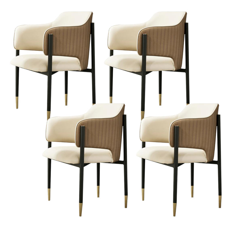Metal Black Legs Dining Chair Dining Room Arm Chair with Upholstered