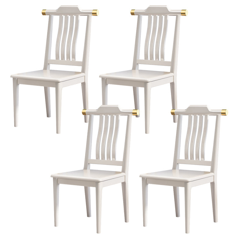 Wood Modern Patio Side Chair Slat Back Side Chair for Home Use