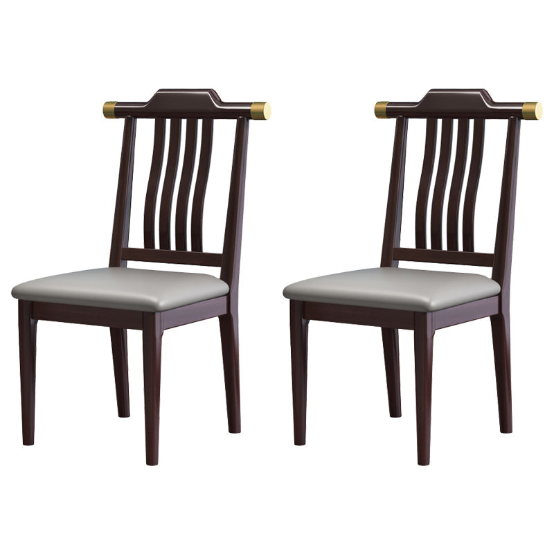 Wood Modern Patio Side Chair Slat Back Side Chair for Home Use