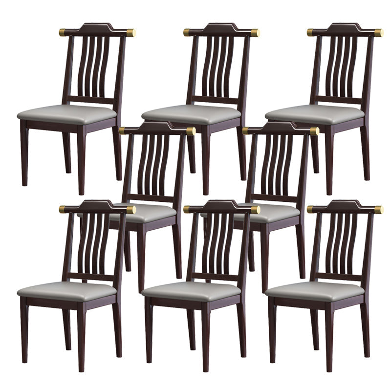 Wood Modern Patio Side Chair Slat Back Side Chair for Home Use