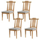 Wood Modern Patio Side Chair Slat Back Side Chair for Home Use