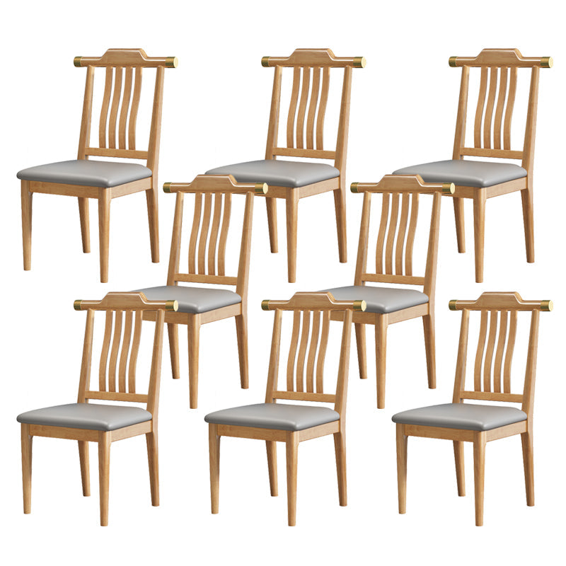 Wood Modern Patio Side Chair Slat Back Side Chair for Home Use