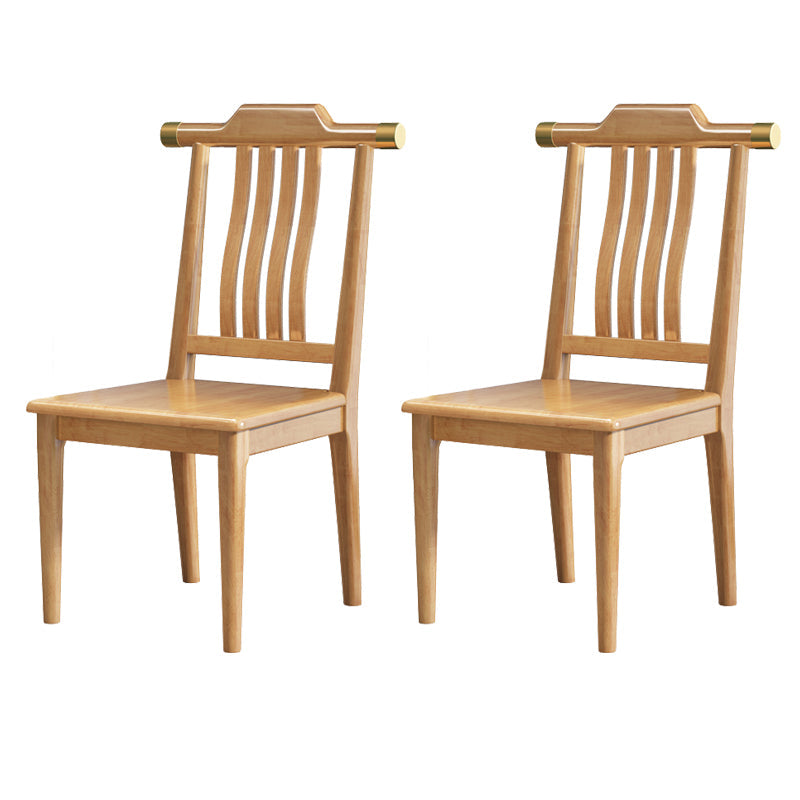 Wood Modern Patio Side Chair Slat Back Side Chair for Home Use