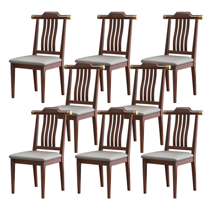 Wood Modern Patio Side Chair Slat Back Side Chair for Home Use