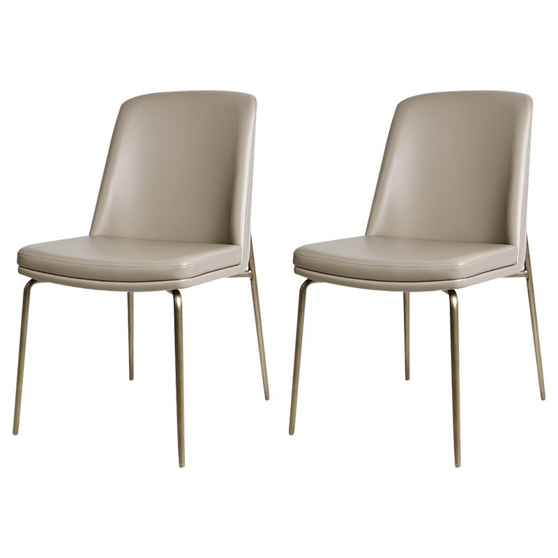 Upholstered Armless Dining Chairs Modern Indoor-Outdoor Chair Light Gray 2 Piece Set Clearhalo 'Dining Chairs' 'Dining Tables & Seating' 'dining_chair' 'furn' 'furn_dining_chair' 'Furniture' 'Kitchen & Dining Furniture' 6635465