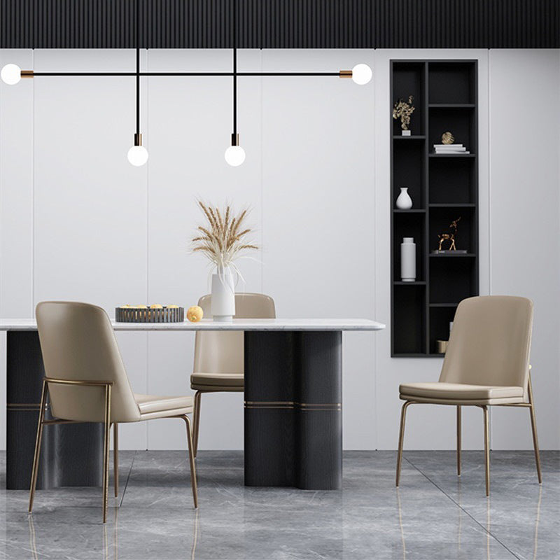 Upholstered Armless Dining Chairs Modern Indoor-Outdoor Chair Clearhalo 'Dining Chairs' 'Dining Tables & Seating' 'dining_chair' 'furn' 'furn_dining_chair' 'Furniture' 'Kitchen & Dining Furniture' 6635466