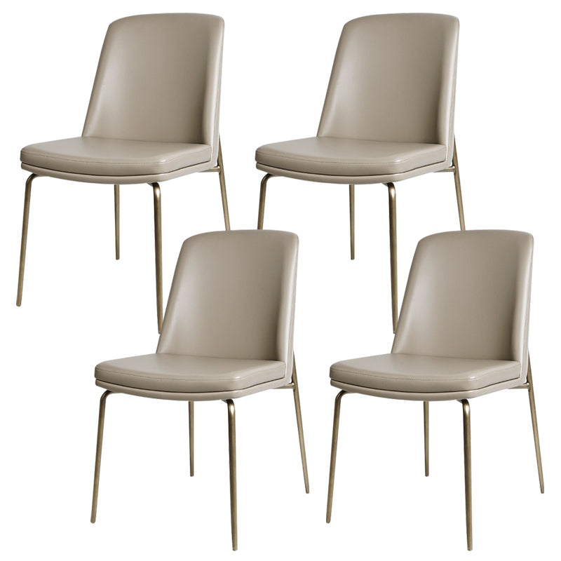 Upholstered Armless Dining Chairs Modern Indoor-Outdoor Chair Light Gray 4 Piece Set Clearhalo 'Dining Chairs' 'Dining Tables & Seating' 'dining_chair' 'furn' 'furn_dining_chair' 'Furniture' 'Kitchen & Dining Furniture' 6635467