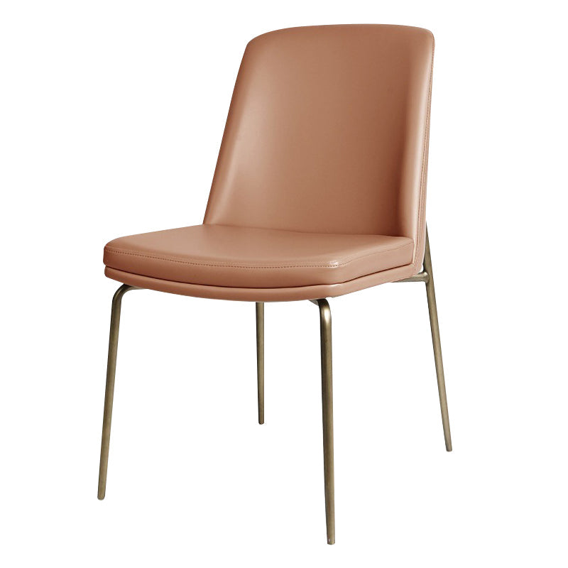 Upholstered Armless Dining Chairs Modern Indoor-Outdoor Chair Light Brown 1 Piece Clearhalo 'Dining Chairs' 'Dining Tables & Seating' 'dining_chair' 'furn' 'furn_dining_chair' 'Furniture' 'Kitchen & Dining Furniture' 6635474