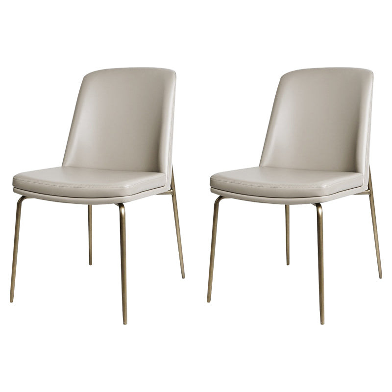 Upholstered Armless Dining Chairs Modern Indoor-Outdoor Chair Gray-White 2 Piece Set Clearhalo 'Dining Chairs' 'Dining Tables & Seating' 'dining_chair' 'furn' 'furn_dining_chair' 'Furniture' 'Kitchen & Dining Furniture' 6635481
