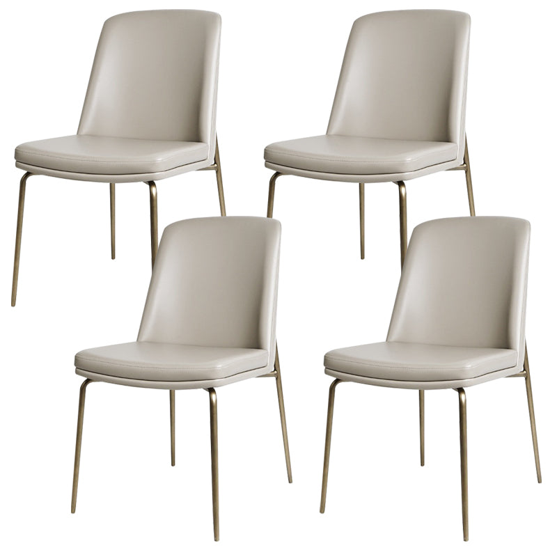 Upholstered Armless Dining Chairs Modern Indoor-Outdoor Chair Gray-White 4 Piece Set Clearhalo 'Dining Chairs' 'Dining Tables & Seating' 'dining_chair' 'furn' 'furn_dining_chair' 'Furniture' 'Kitchen & Dining Furniture' 6635482