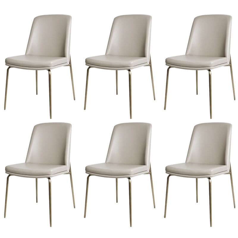 Upholstered Armless Dining Chairs Modern Indoor-Outdoor Chair Gray-White 6 Piece Set Clearhalo 'Dining Chairs' 'Dining Tables & Seating' 'dining_chair' 'furn' 'furn_dining_chair' 'Furniture' 'Kitchen & Dining Furniture' 6635483