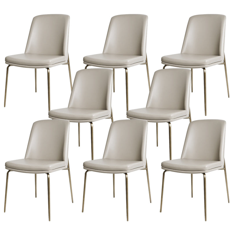 Upholstered Armless Dining Chairs Modern Indoor-Outdoor Chair Gray-White 8 Piece Set Clearhalo 'Dining Chairs' 'Dining Tables & Seating' 'dining_chair' 'furn' 'furn_dining_chair' 'Furniture' 'Kitchen & Dining Furniture' 6635484